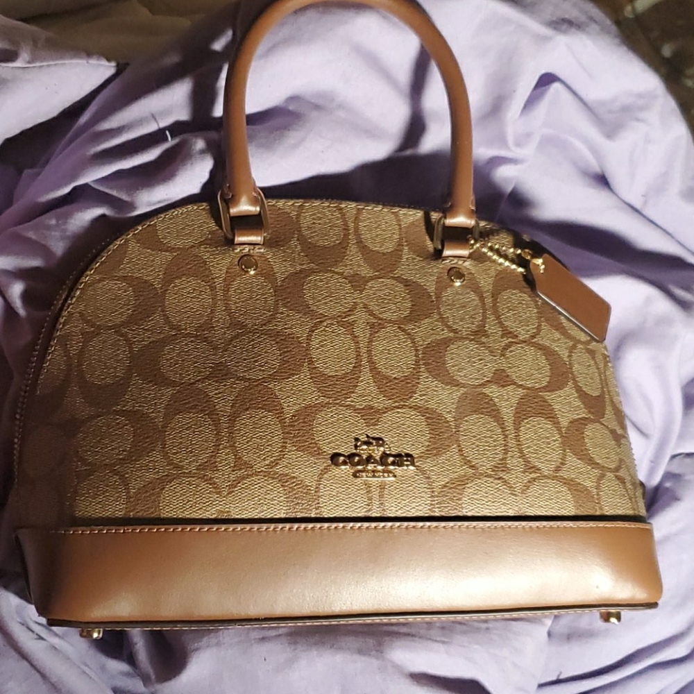 NWT Coach Signature Mini Sierra Satchel in Khaki